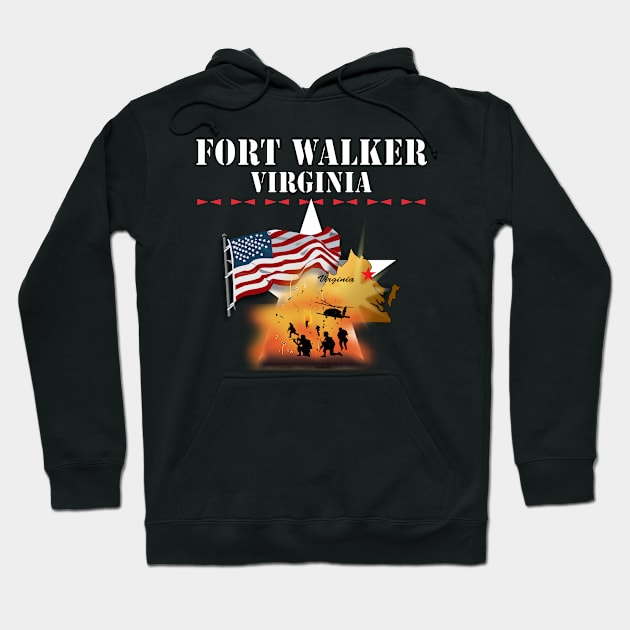 Fort Walker, Virginia w Map and Explosion - Helo - Troops X 300 Hoodie by twix123844